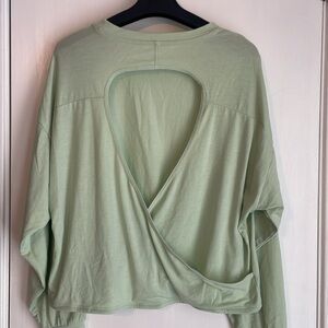 Old Navy L/S Cropped Open Back Active Top XS